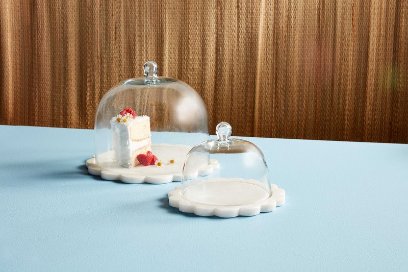 Scalloped Marble Cloche