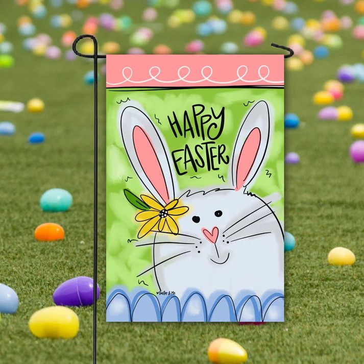 Garden Flag, Happy Easter Bunny