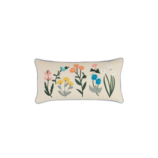 Lumbar Botanic Stem Embroidered Pillow SOLD