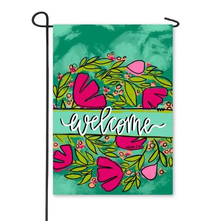Garden Flag, Welcome Pink Floral SOLD