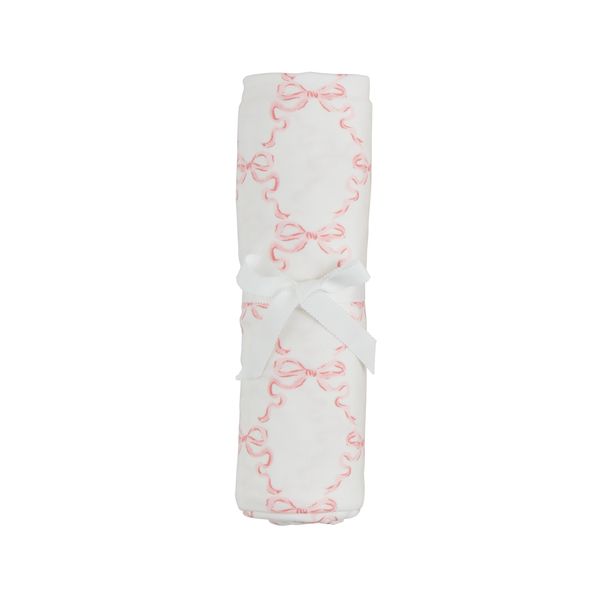 Bow Print Soft Knit Stretch Swaddle