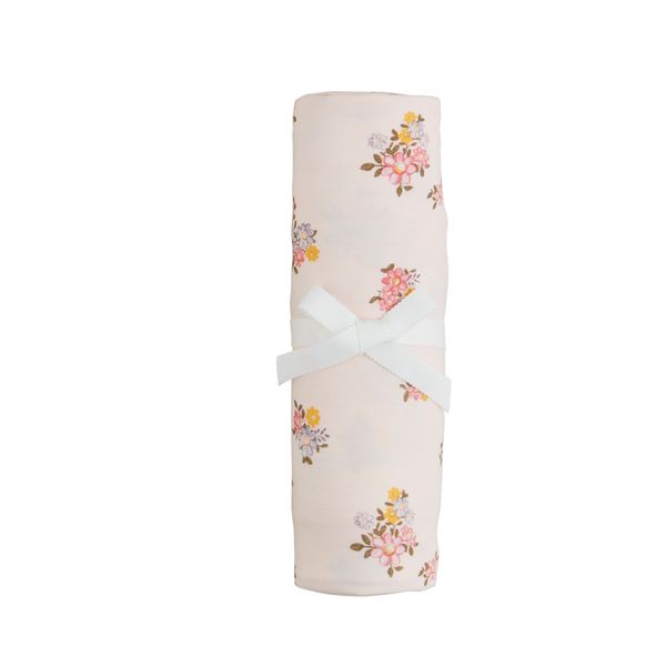 Pink Floral Soft Knit Swaddle Stretch