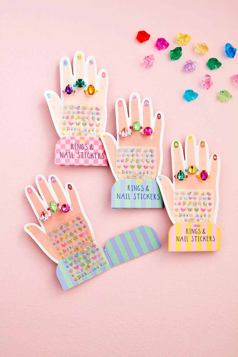 Rings &amp; Nail Stickers Set, Green