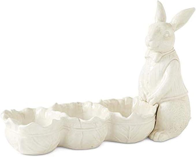 16inch Antiqued Divided Cabbage Bowls with Rabbit