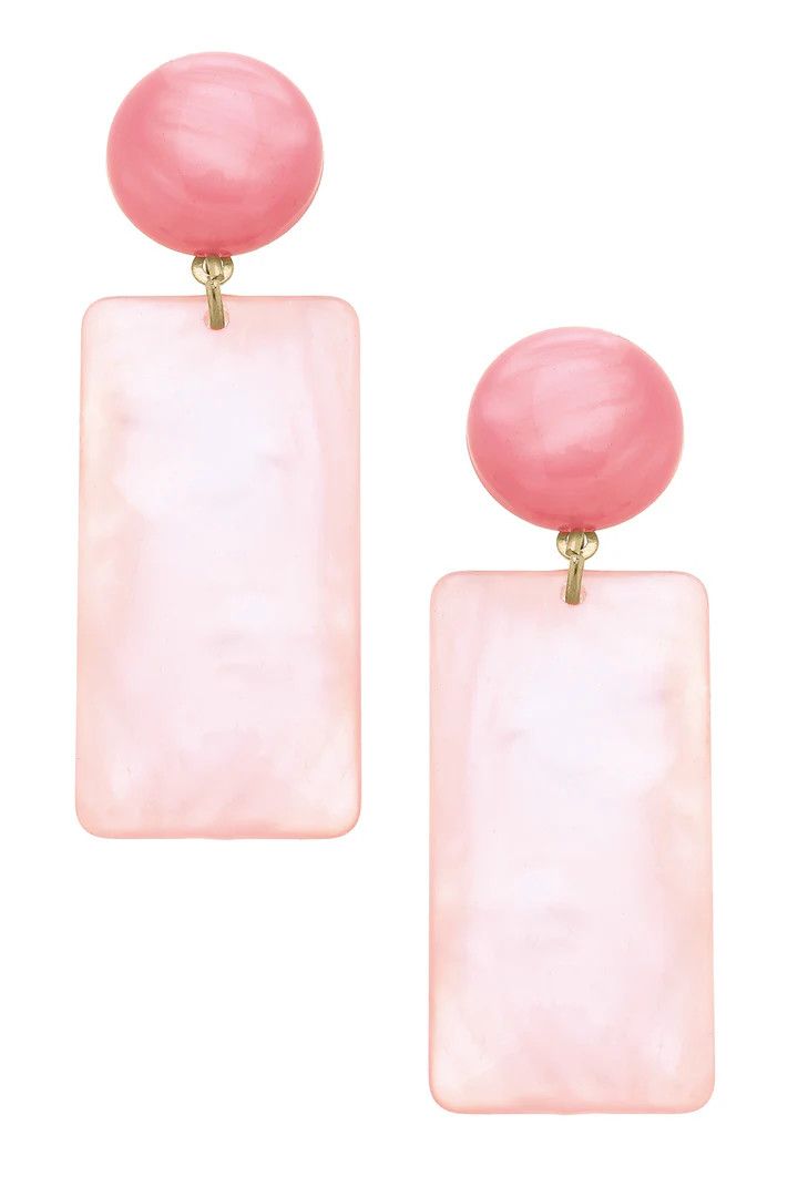 Sophie Light Pink Marbled Earrings