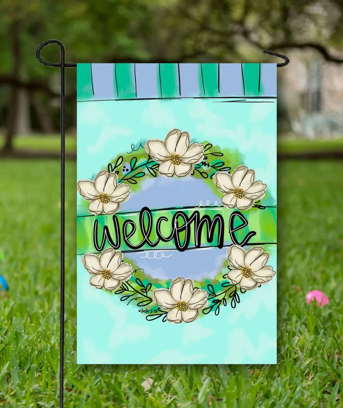 Garden Flag, Welcome Magnolia Wreath SOLD