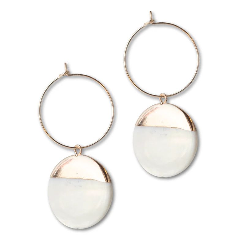 Intentions Earring, Mother of Pearl Dipped