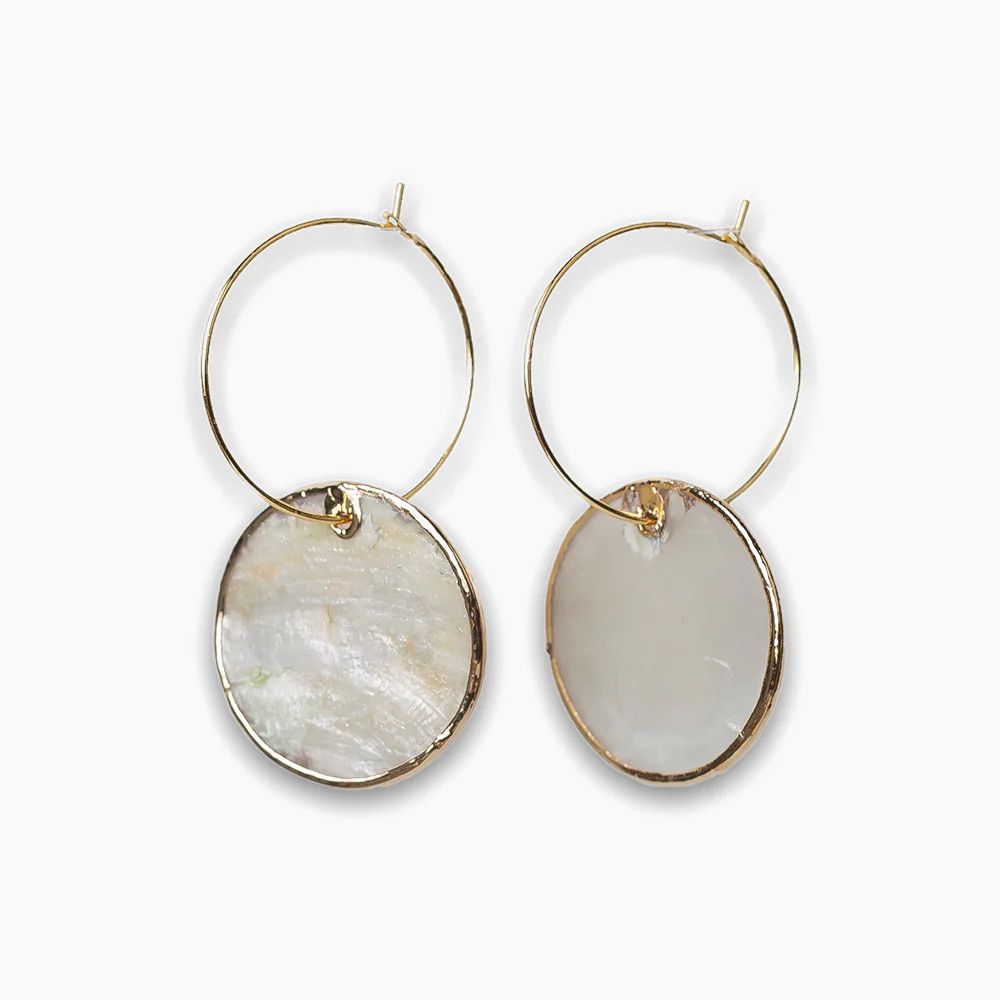Intentions Earring, Capiz Shell Round