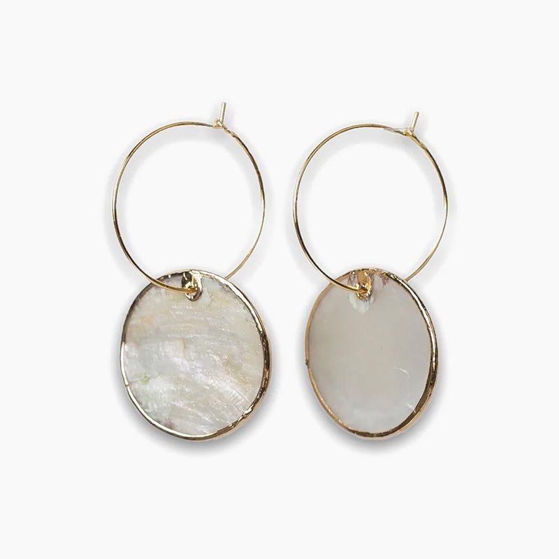 Intentions Earring, Capiz Shell Round