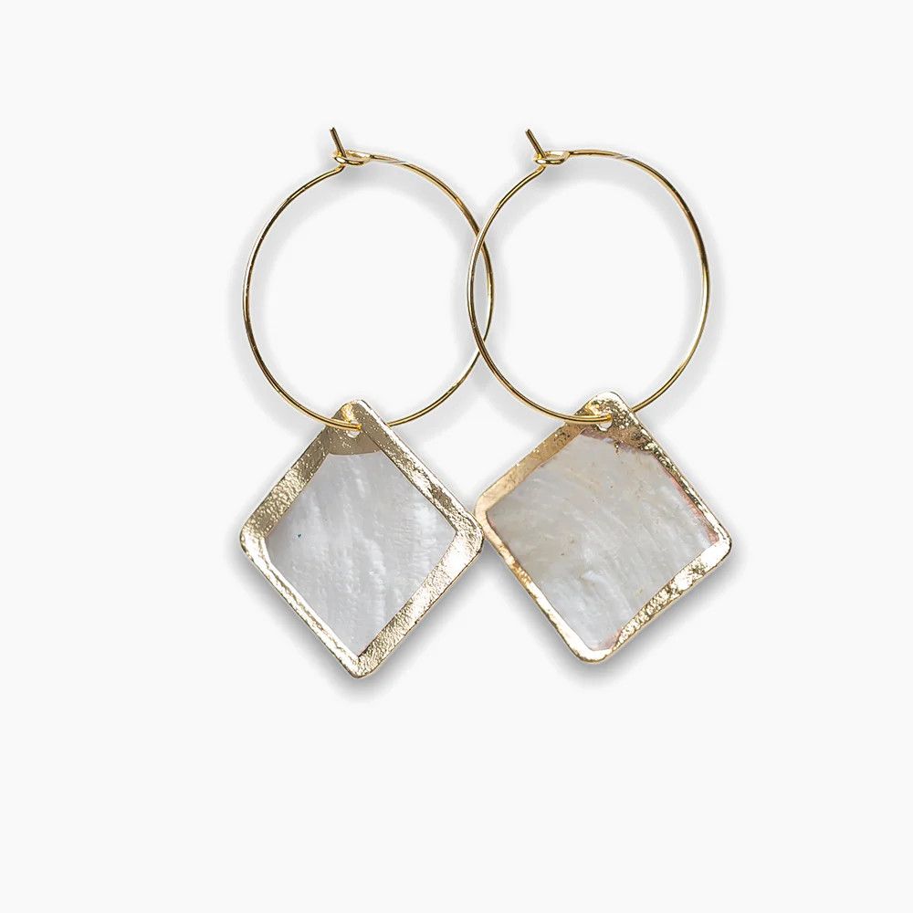 Intentions Earring, Capiz Shell Diamond