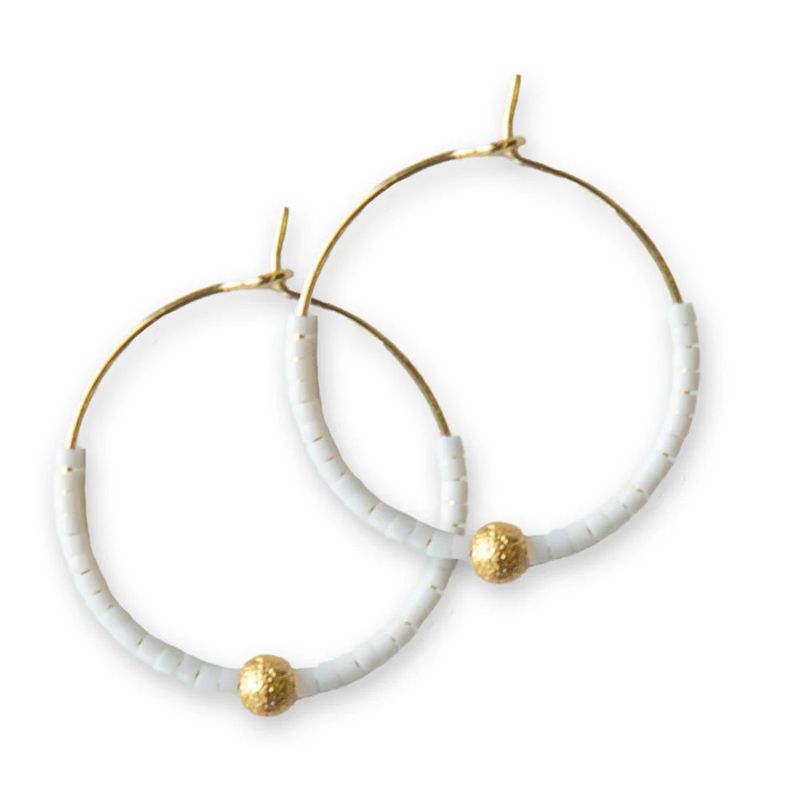 Sprinkles Hoop Earring-White