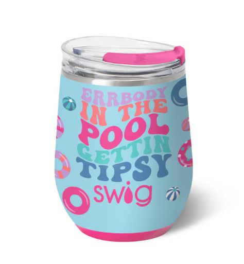 12oz Stemless Wine Cup, Errbody in the Pool