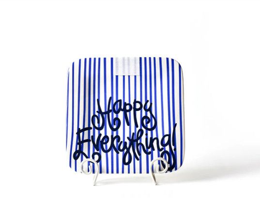 Mini Square Platter, Indigo Skinny Stripe