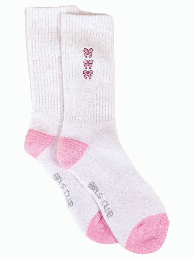 Womens Crew Sock, Emrboidered Bow