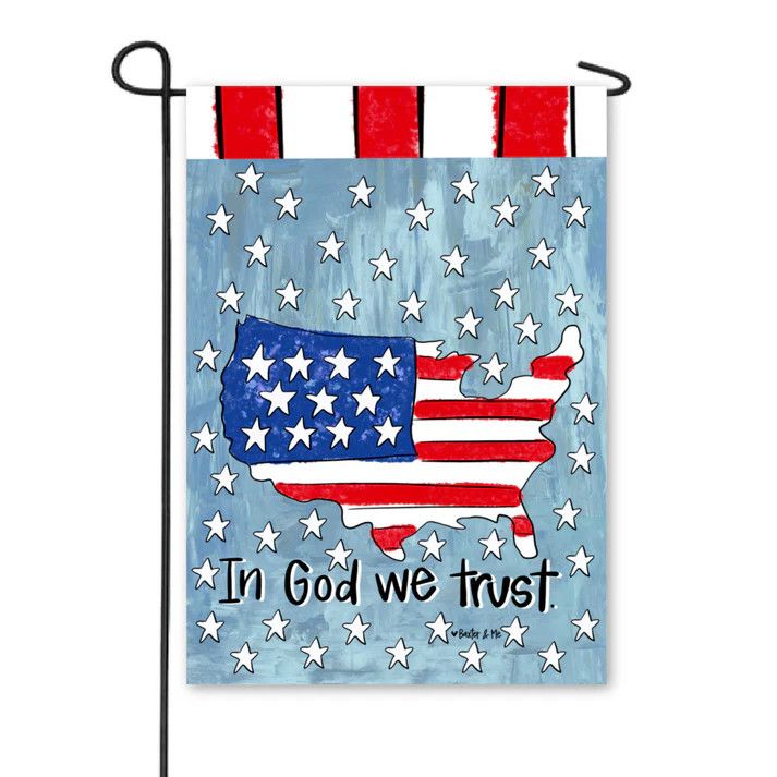Garden Flag, In God We Trust USA