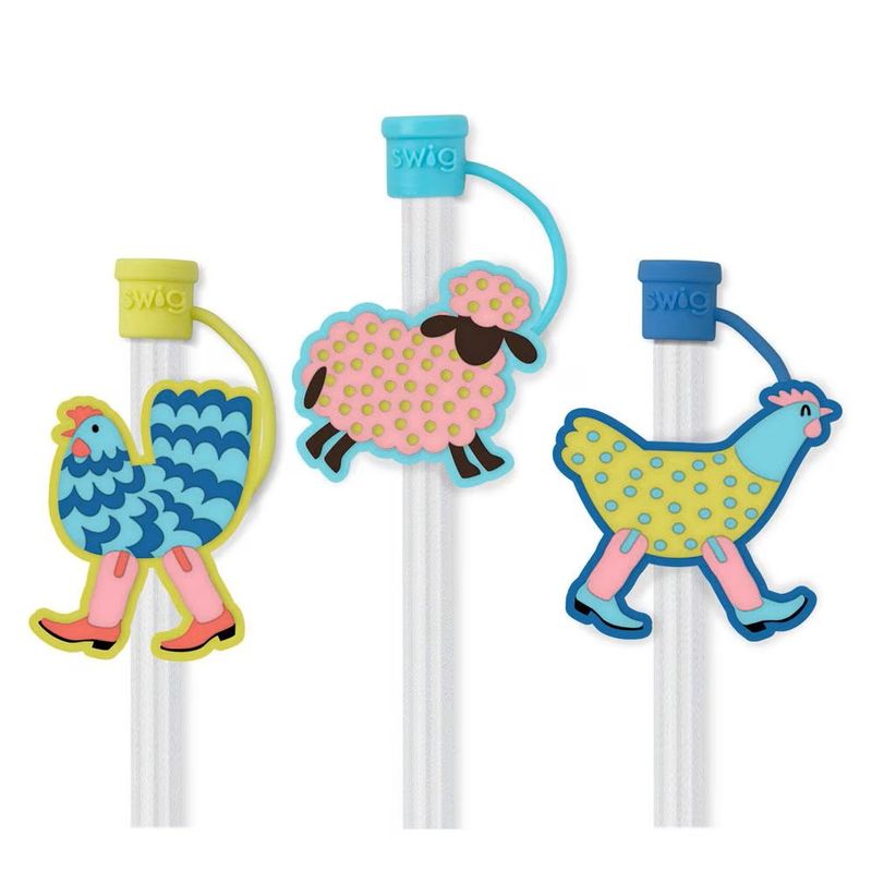 Straw Topper Set, Funky Chicken