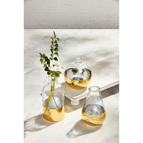 Large Glass &amp; Gold Vase