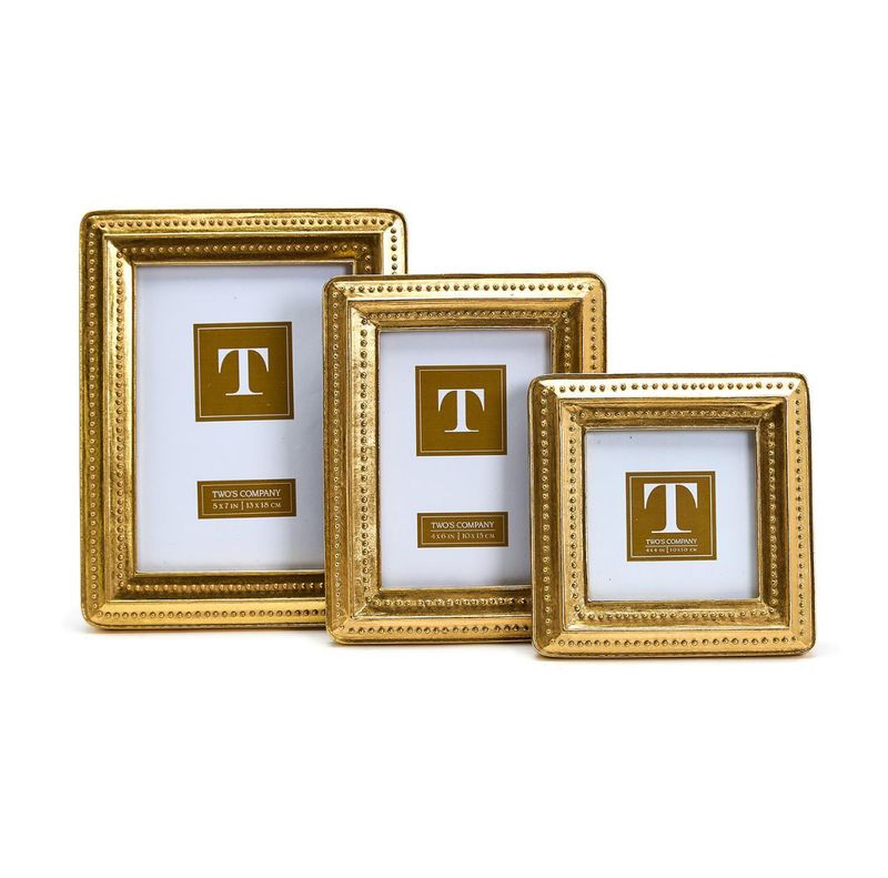 Vintage Square Gold Beaded Frame 5x7 SOLD