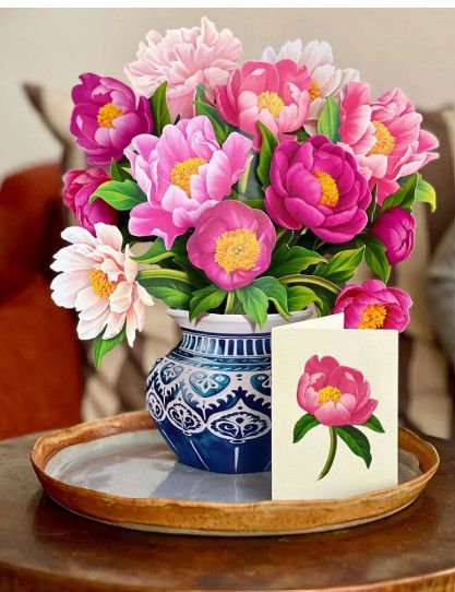 Pop Up Card, Peony Paradise