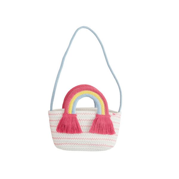 Blue Rainbow Cotton Rope Purse