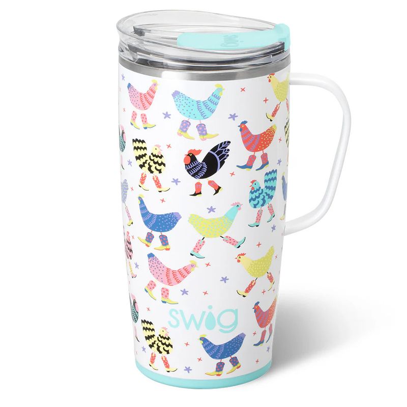 22oz Travel Mug, Funky Chicken