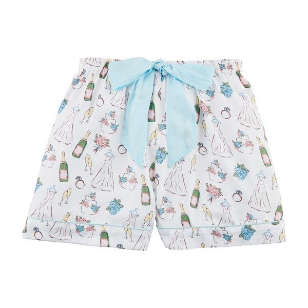 Bride Pajama Shorts White, Size: Small