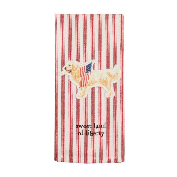 Dog Americana Canvas Patch Towel