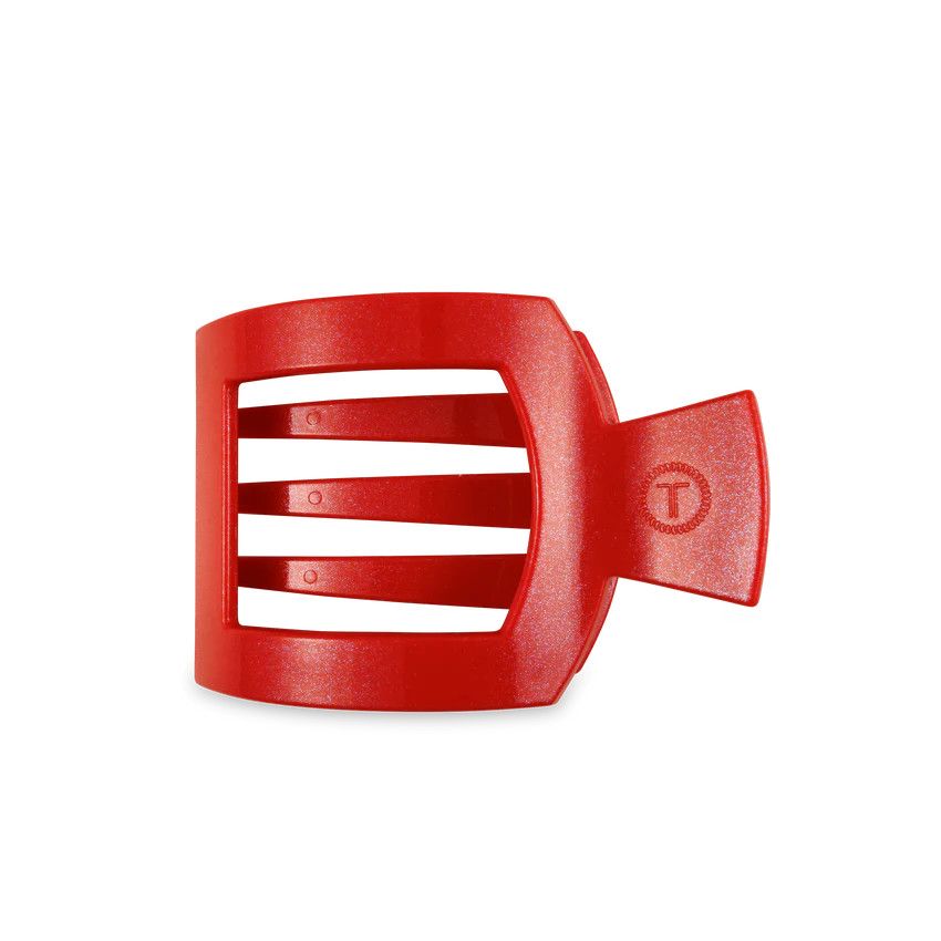 Red Flat Square Hair Clip, Size: Small
