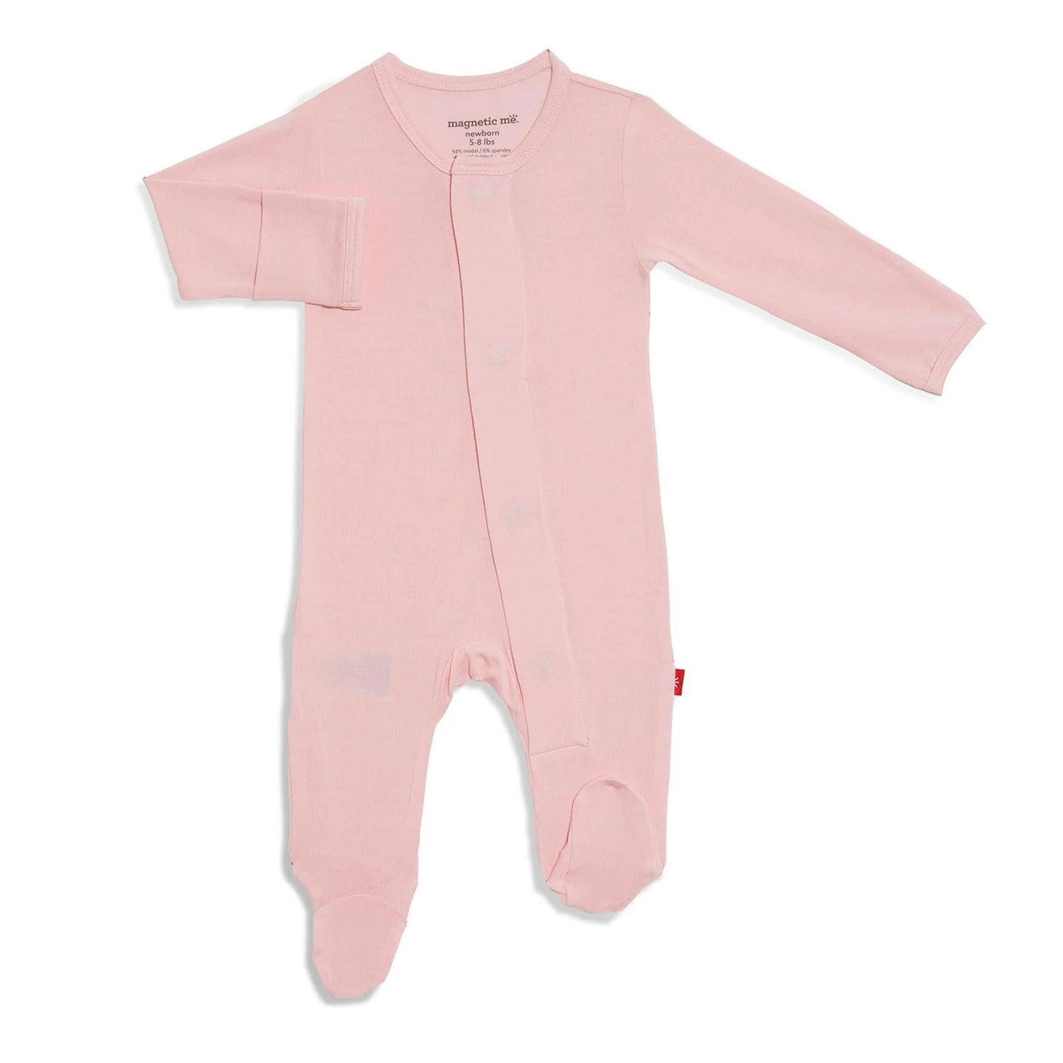 Magnetic Footie, Pink Dogwood, Size: 0-3 M