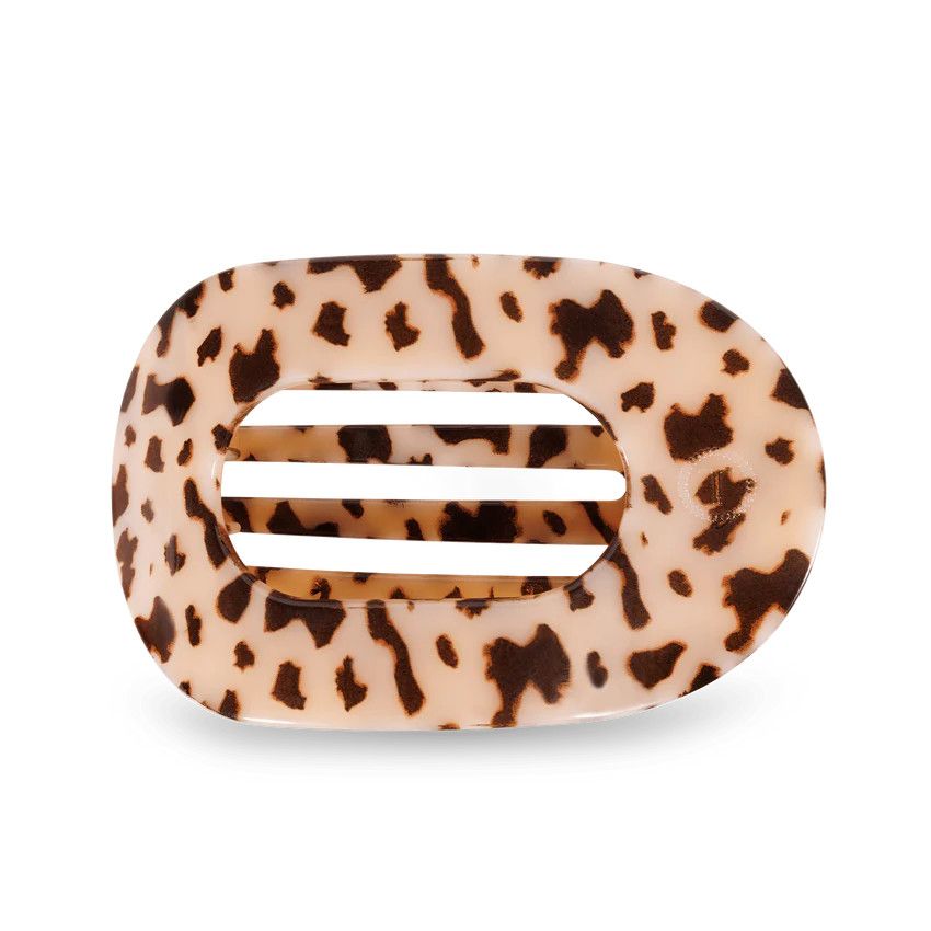 Blonde Tortoise Flat Round Hair Clip, Size: Large