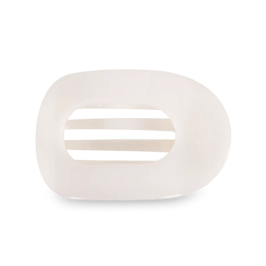 Coconut White Flat Round Hair Clip, Size: Large