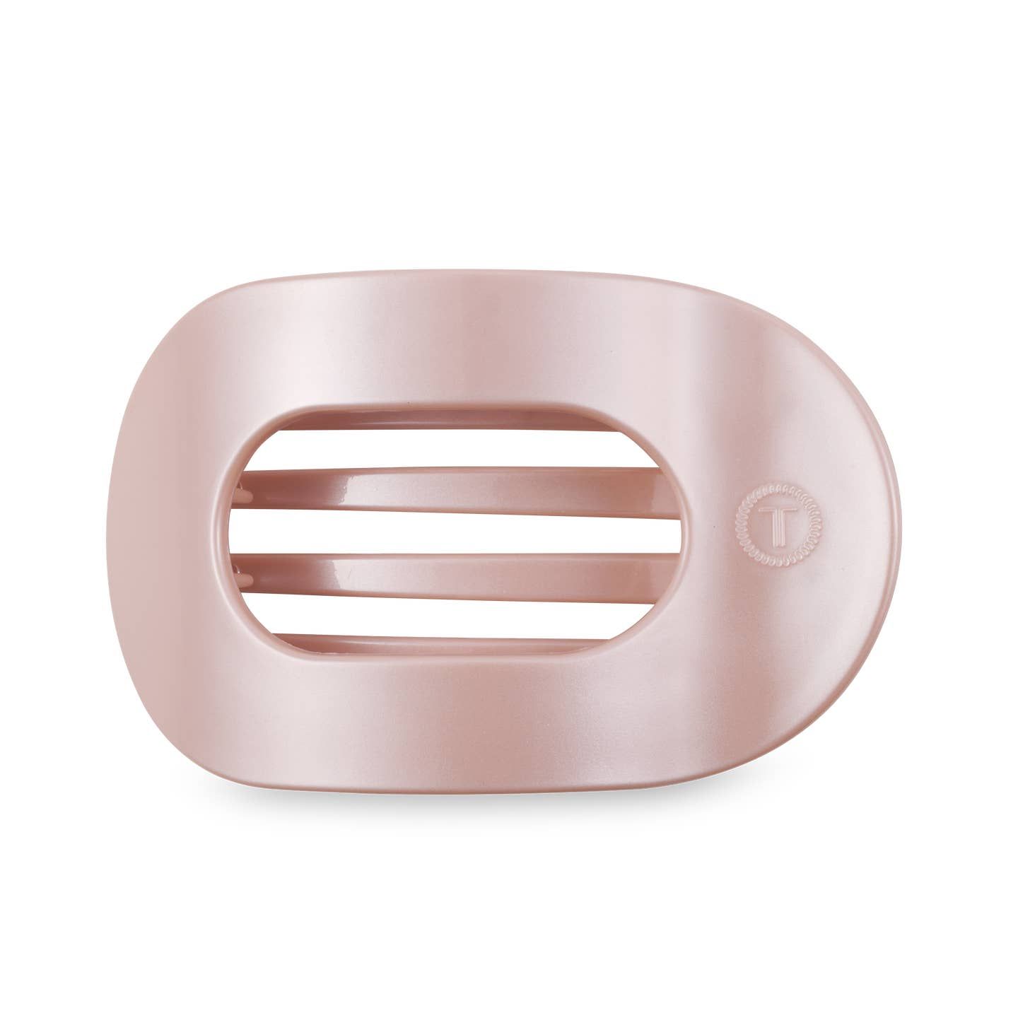 Pearly Pink Flat Round Hair Clip, Size: Large