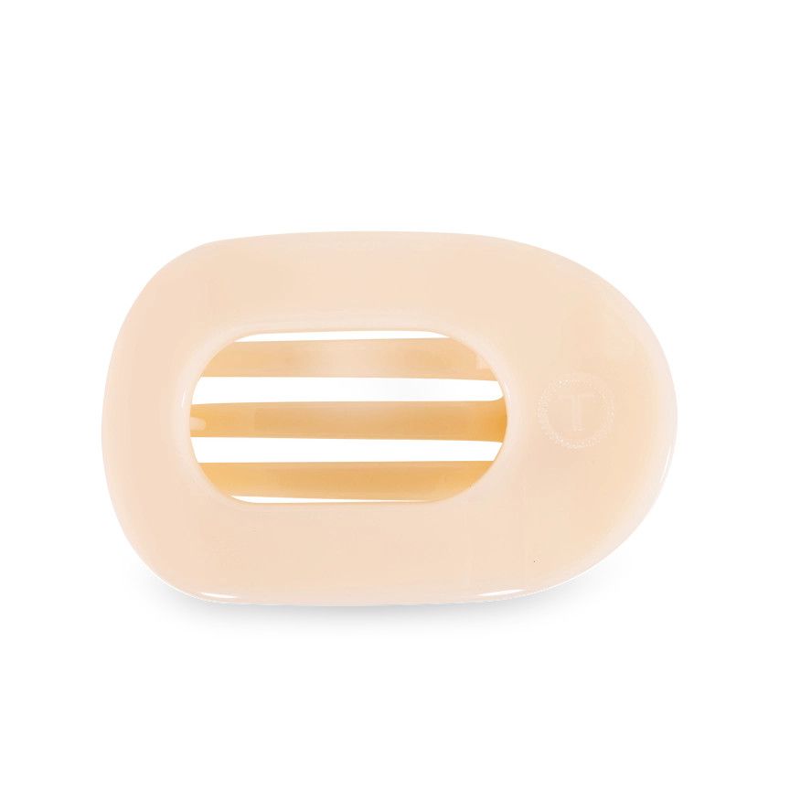 Almond Beige Flat Round Hair Clip, Size: Large