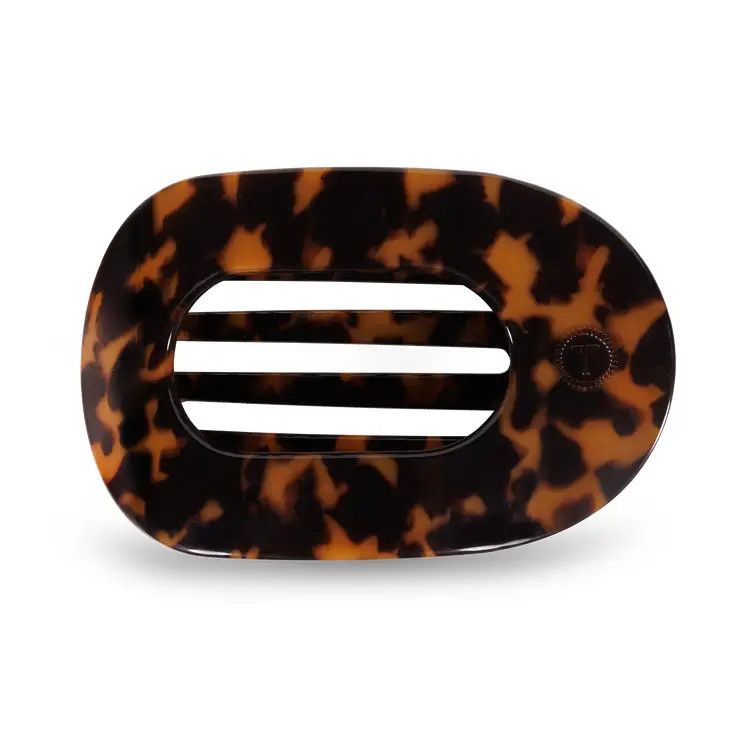 Tortoise Flat Round Hair Clip, Size: Large