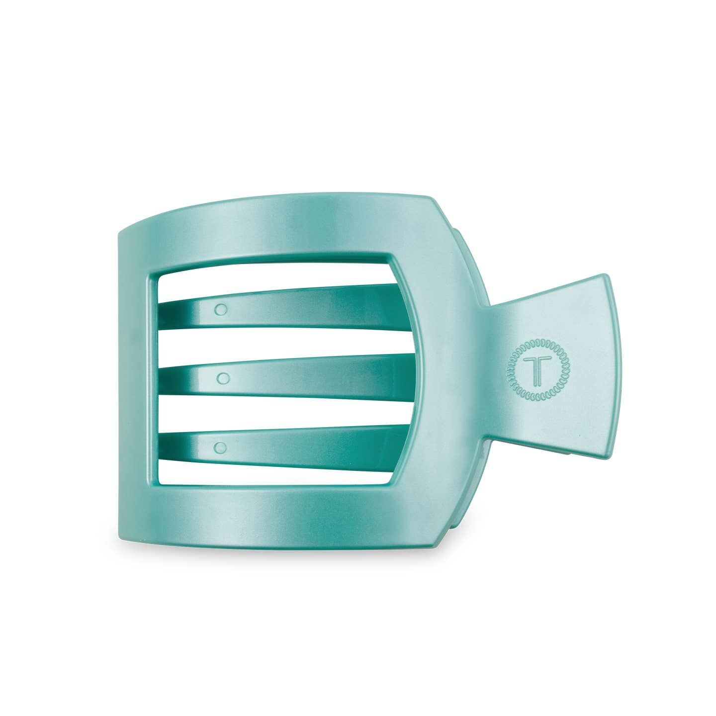 Totally Turquoise Flat Square Hair Clip, Size: Large