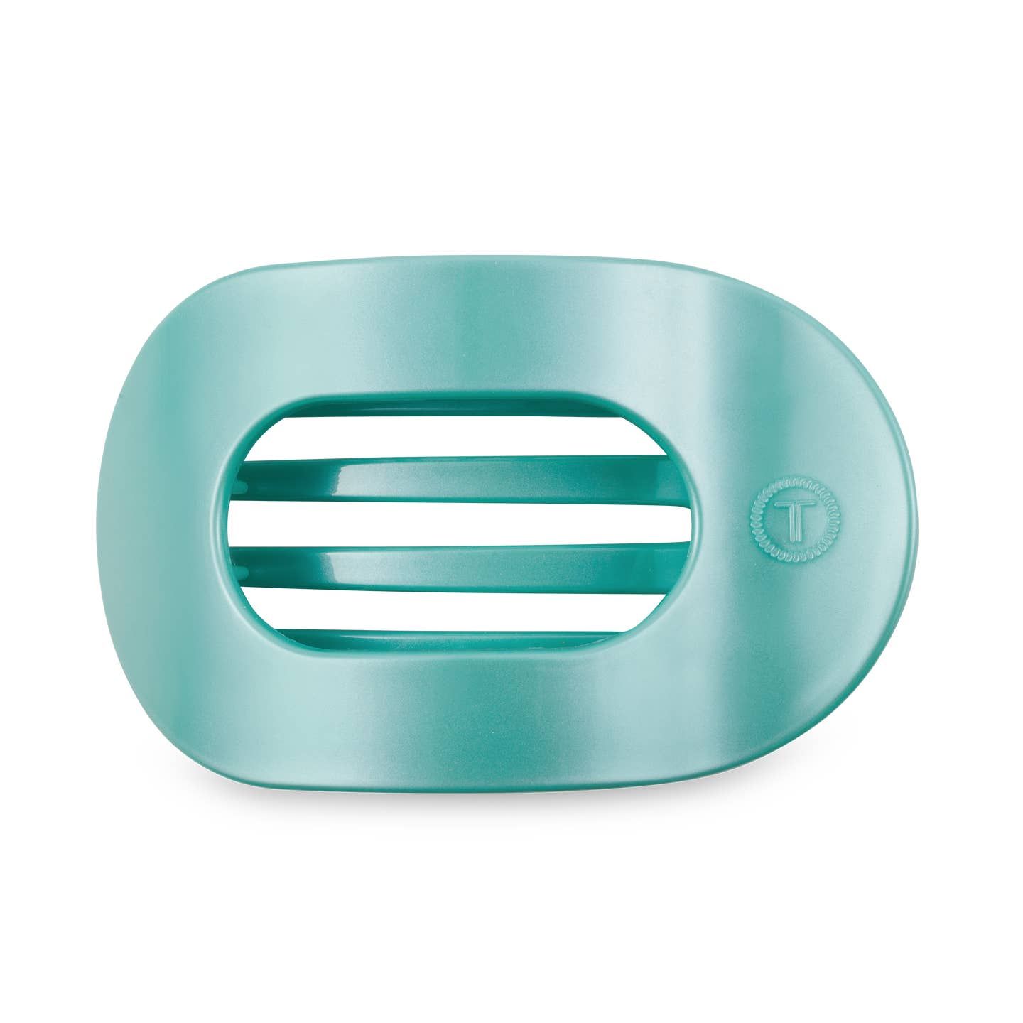 Totally Turquoise Flat Round Hair Clip, Size: Large