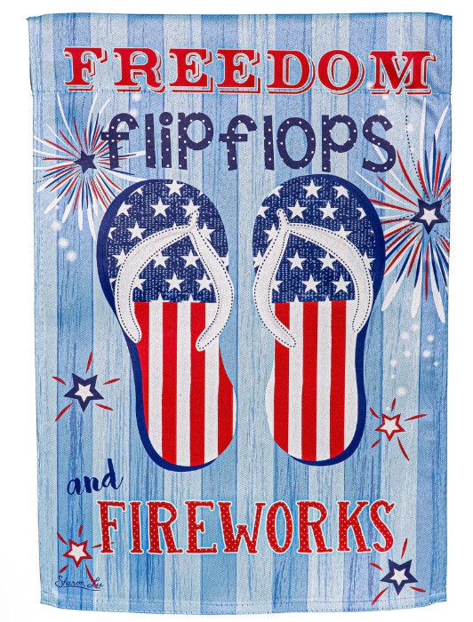 Freedom Flip Flops Suede Garden Flag