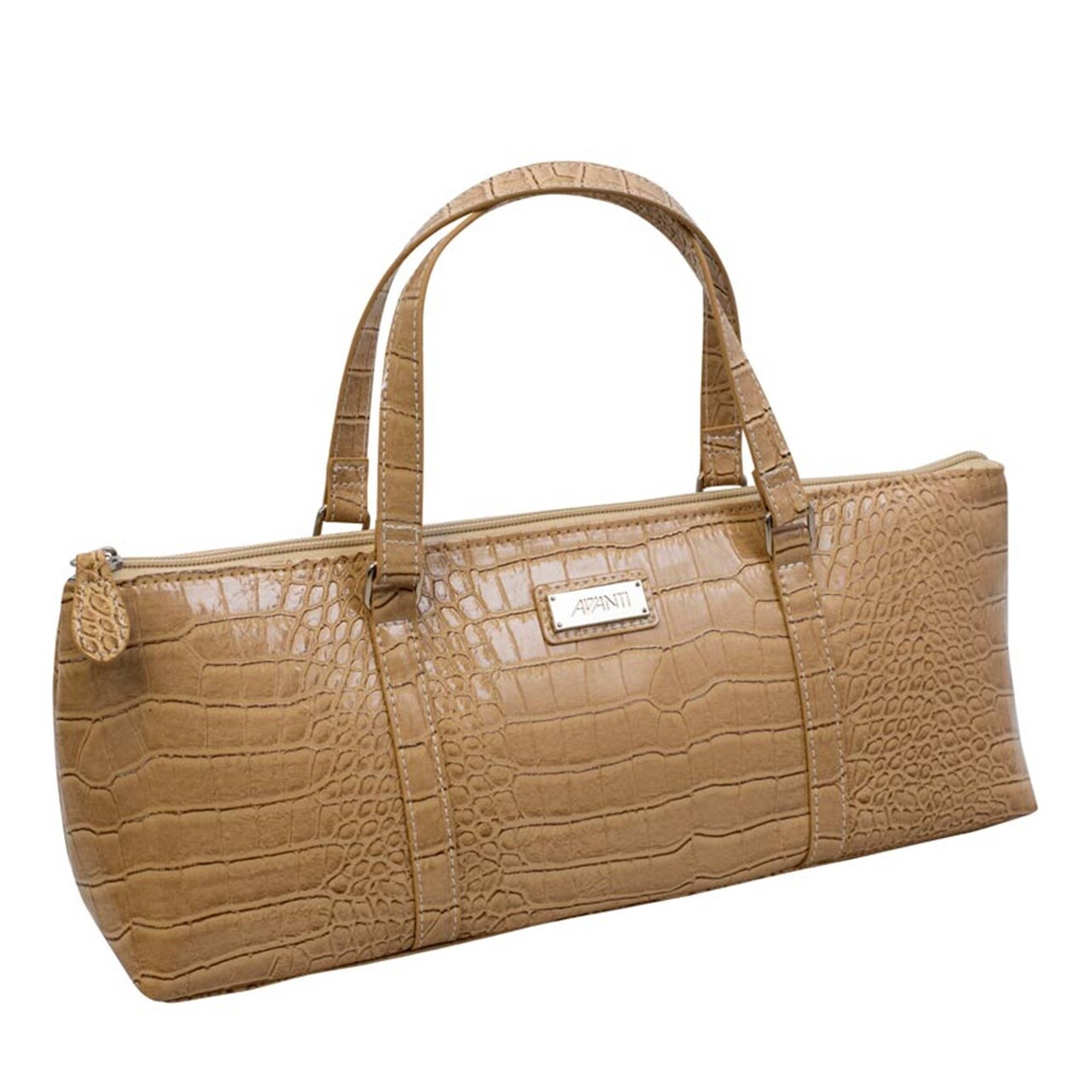 Insulated Wine Purse - Beige Crocodile