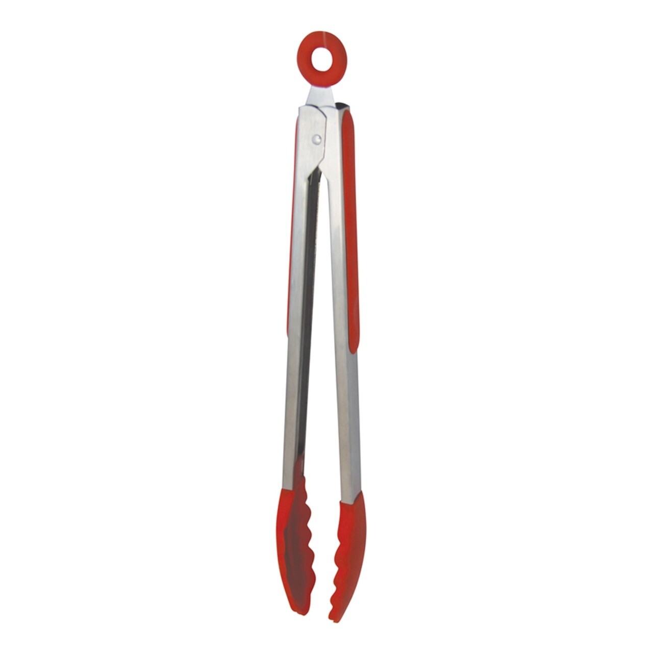 Silicone Tongs With Stainless Steel Handle 30Cm - Red