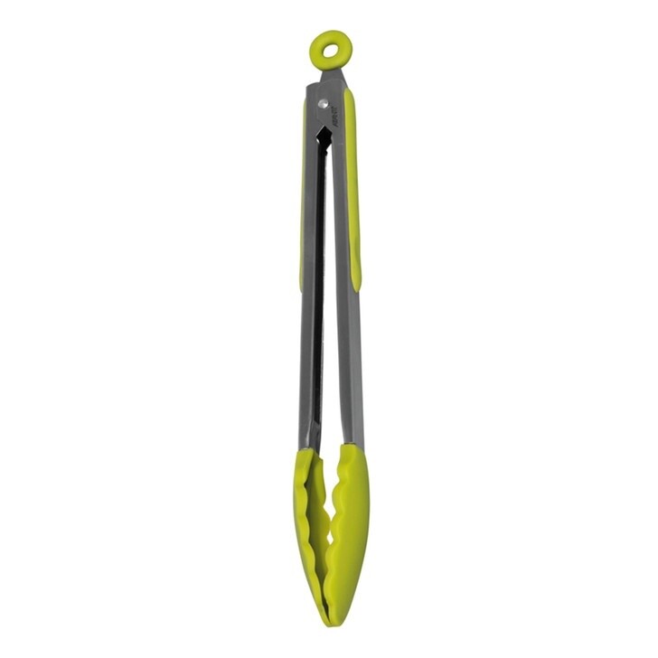 Silicone Ss Tongs 30Cm Green