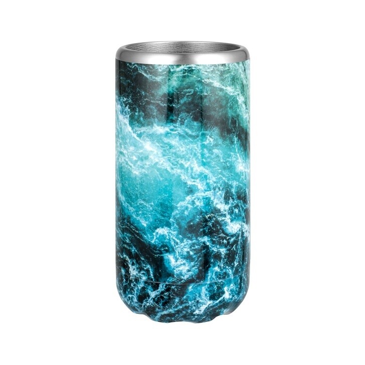 Slim Double Wall Insulated Can &amp; Stubbie Holder - Ocean