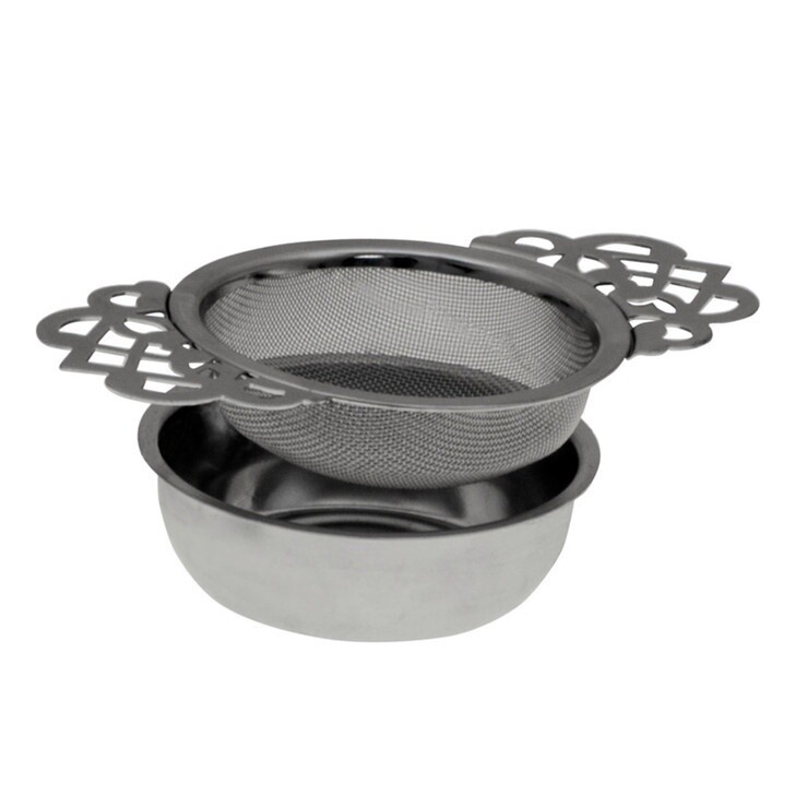 Empress Tea Strainer With Drip Bowl