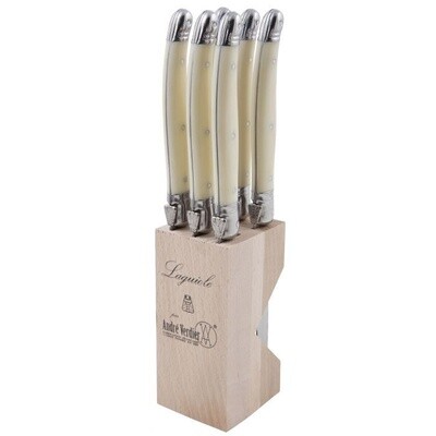 Debutant Serrated Knife Set/6 - Stainless Steel/Ivory