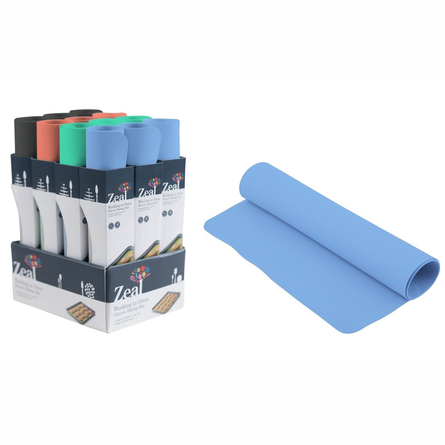 Bright Silicone Baking Mat 4 Asst Colours
