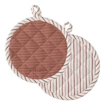 Trattoria Set Of 2 Round Pot Holders Rust