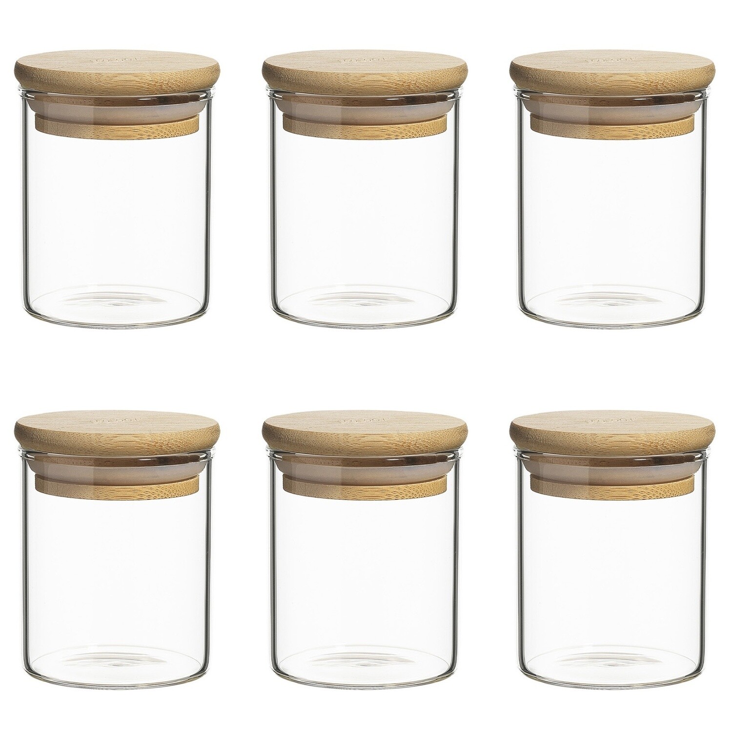 Pantry Round Spice Jar Set Of 6 Burish Logo On Lid 5.7Cm / 200Ml