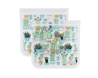 Ziptuck Reusable Sandwich Bags Cactus Set/2, 830ml