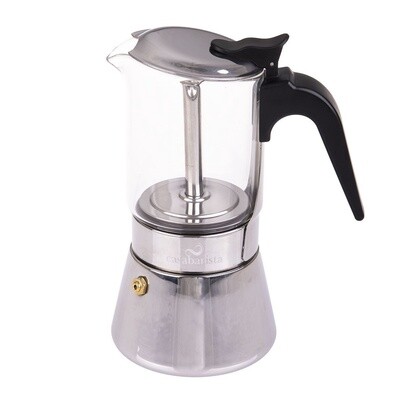 Capri 3 Cup Glass Top Stainless Steel Espresso Maker