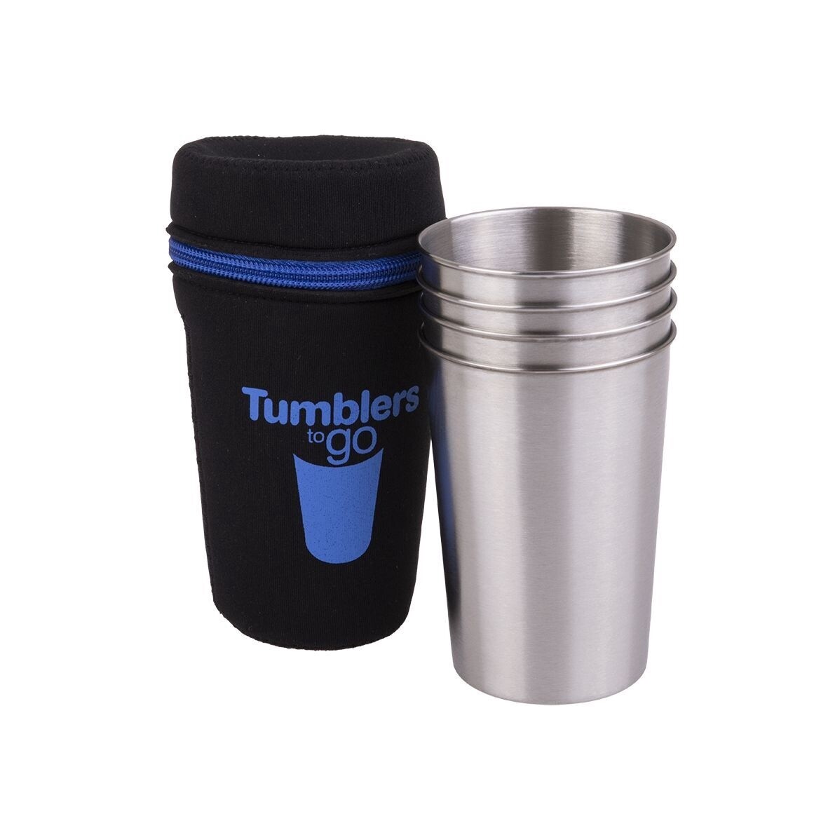 Go Stainless Steel &quot;Tumblers To Go&quot; 350Ml Set 4 W/ Case