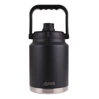 Stainless Steel Double Wall Insulated Mini Jug W/Carry Handle - 2.1L(4 Colors), Color: Black